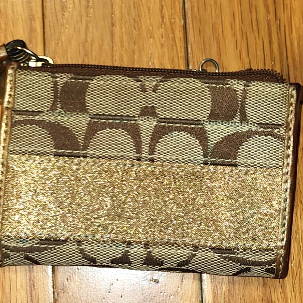 VINTAGE Coach Mini Skinny ID WalletCoach STRIPED COLORFUL LINING